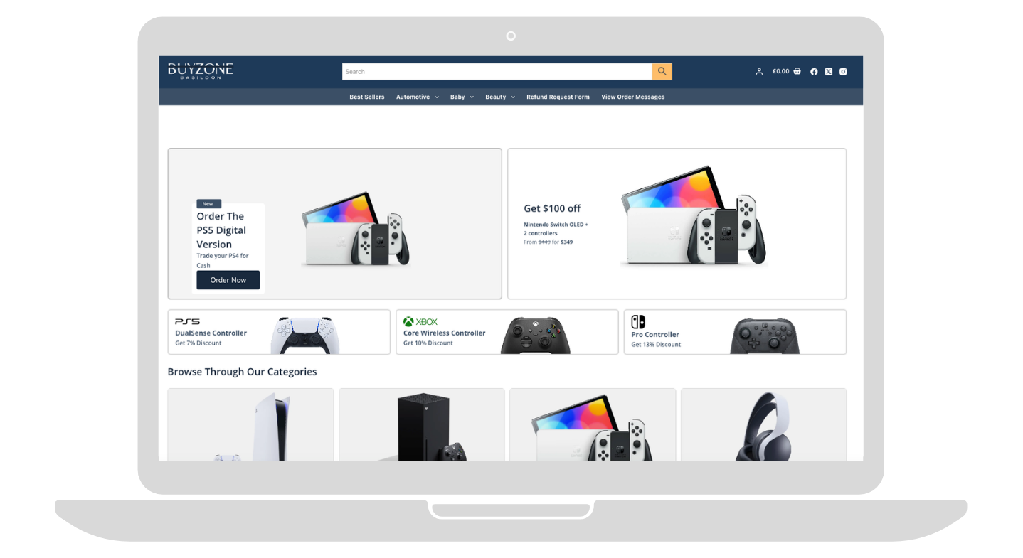 Buy Zone e-commerce project preview