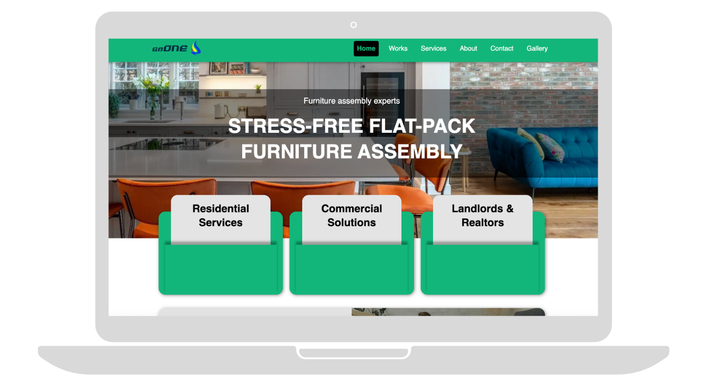 GBONE furniture assembly website project preview