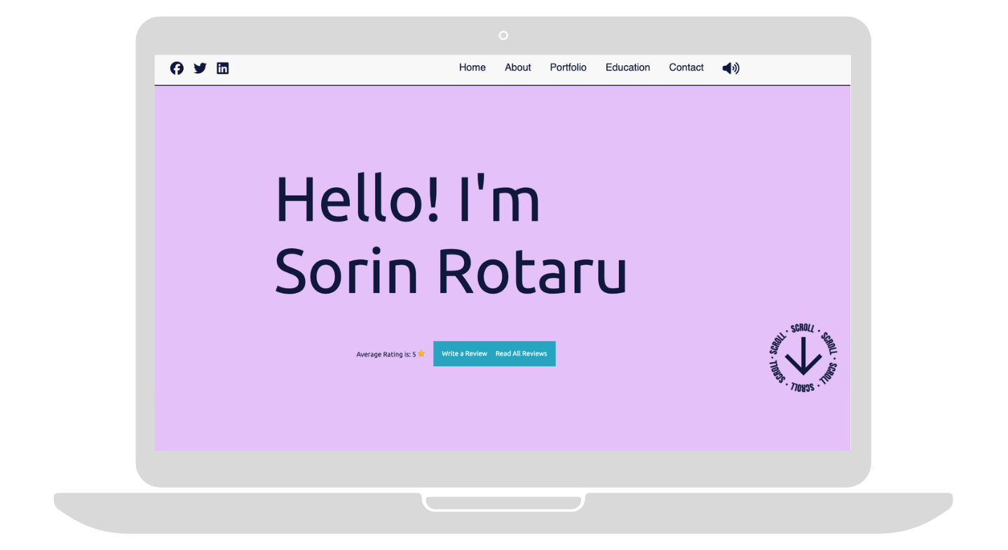 Sorin Rotaru personal portfolio website project preview